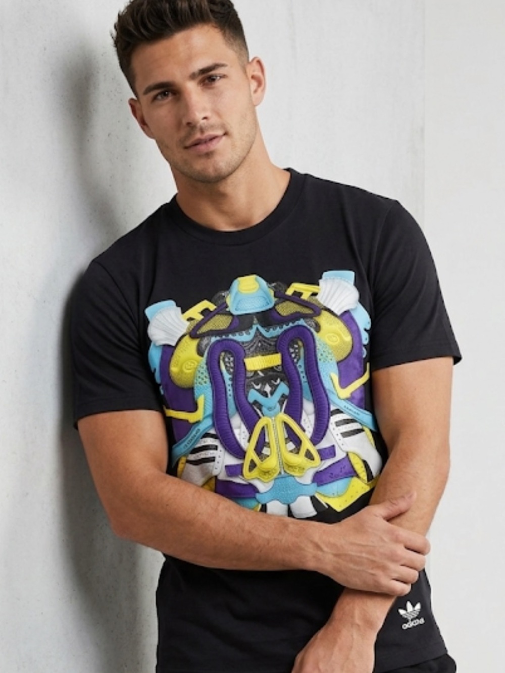 Adidas Black Tee with Vibrant Graphic